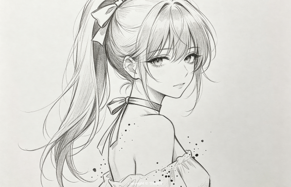 185线稿少女2