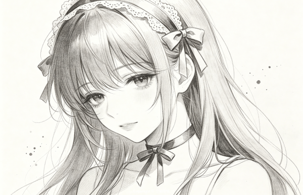 184线稿少女
